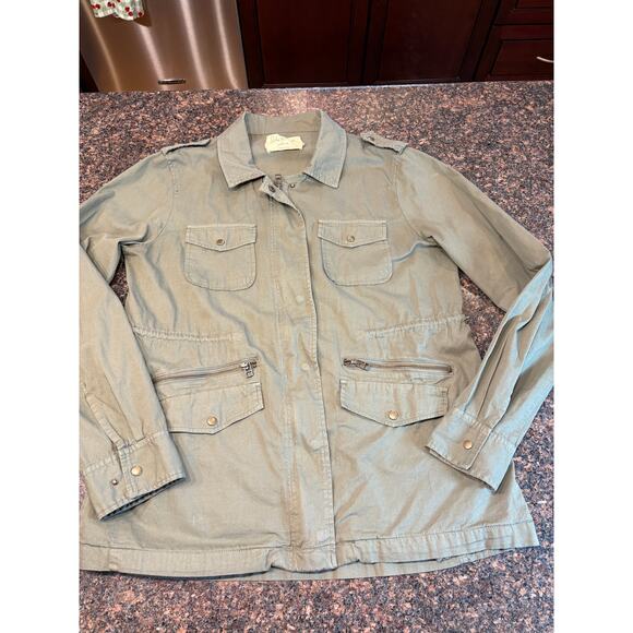 Lily Aldridge for Velvet Olive Green Jacket Cotton Size XL - Picture 3 of 12